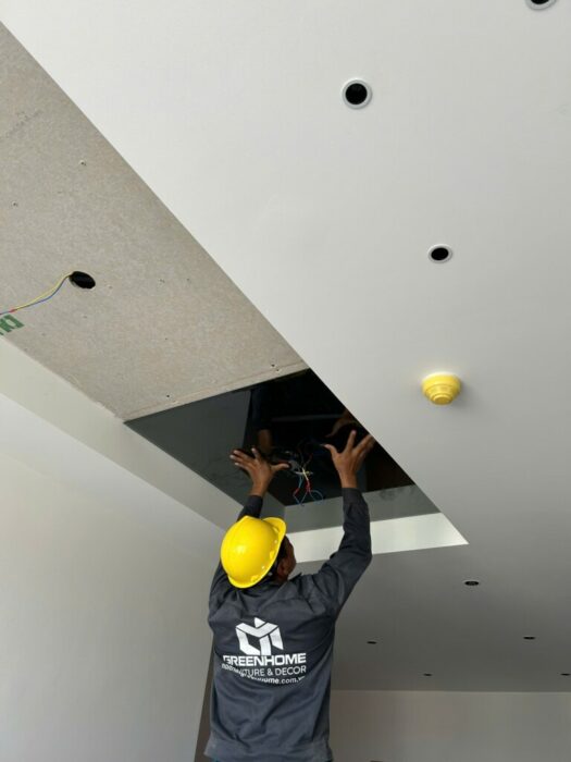 thi công trần gương 8